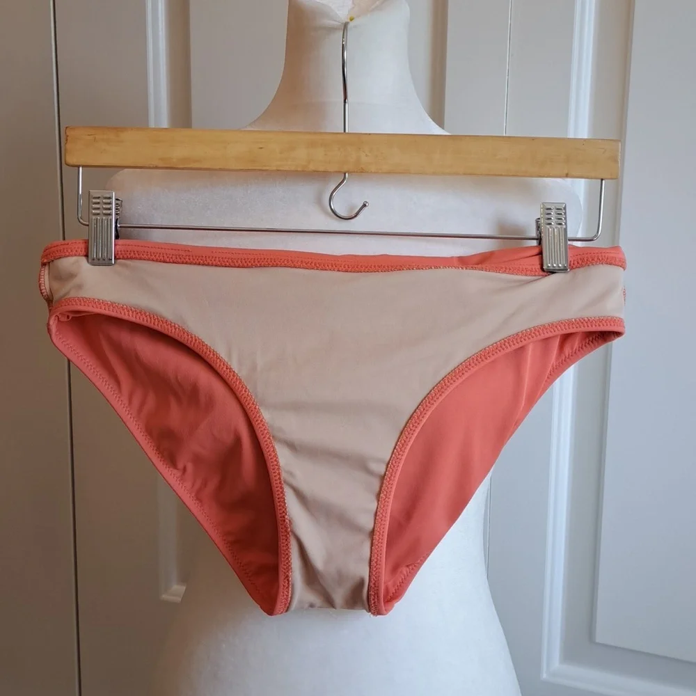 J.Crew Womens‎ Surf Hipster Twist Foldover Melon Bikini Bottom Lined Size MD